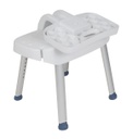 Silla de baño con respaldo plegable y agarraderas removibles