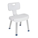Silla de baño con respaldo plegable y agarraderas removibles